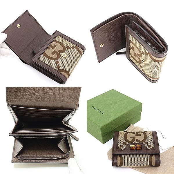 GUCCI グッチ ダイアナ ジャンボGG コンパクト ウォレット キャメル 