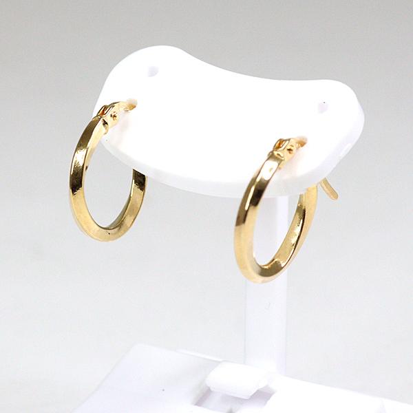 ウノアエレ UNOAERRE K18YG フープピアス 0.7g 750YG 丸 小 ねじれ  