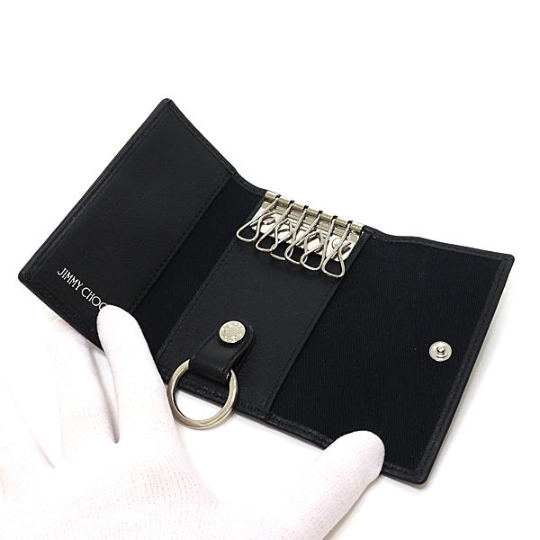 ジミーチュウ JIMMY CHOO スタースタッズ 6連キーケース ブラック シルバー金具 【中古】Sランク ジミーチュウ JIMMY CHOO スタースタッズ 6連キーケース ブラック