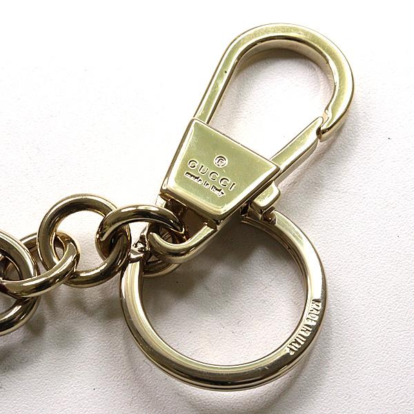 グッチ GUCCI ドッグ シェイプ バッグ チャーム キーホルダー 821812 ベージュ＆ダークブラウン グリーン GGパターン 【中古】Sランク_3