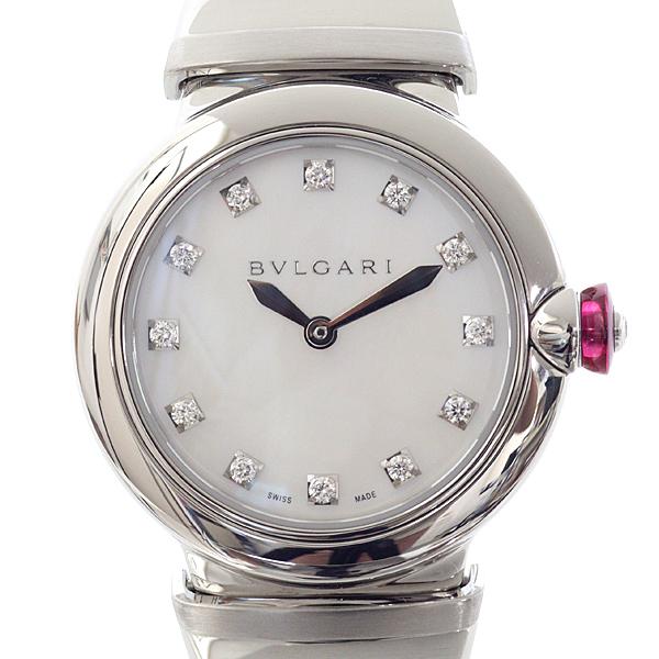 BVLGARI ブルガリ レディース腕時計 ルチェア LU28S ホワイトシェル文字盤 ダイヤ クォーツ 仕上げ済【中古】 143,000円