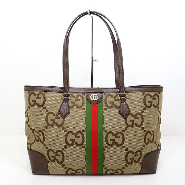 GUCCI グッチ ジャンボGG トートバッグ 631685 キャメル エボニー ジャンボ GGキャンバス【中古】Aランク