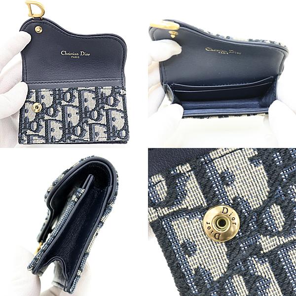 ディオール saddle bloom サドル カード入れ ブルー 【中古】Sランク_2