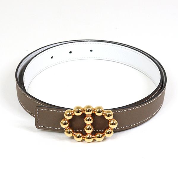 エルメス HERMES マイヨンバブル ベルト  リバーシブル スイフト エプソン エトゥープ ニューホワイト 未使用品