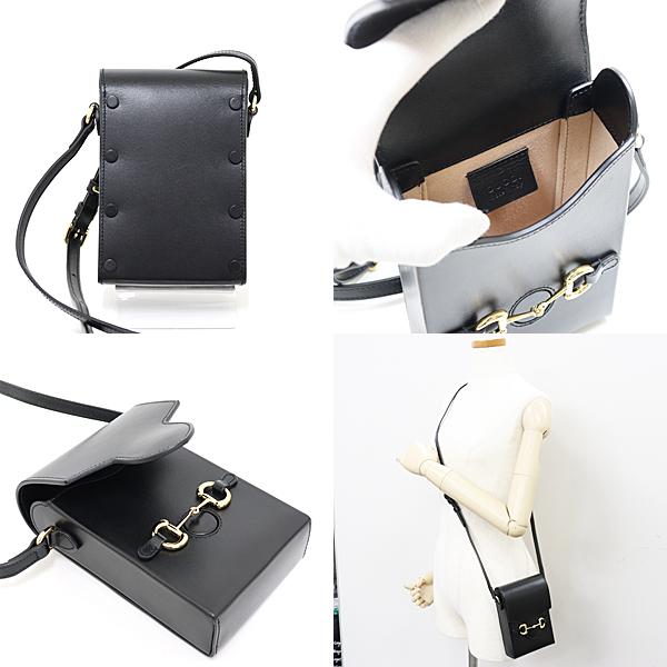 GUCCI グッチ ホースビット 1955 ミニバッグ レザー ブラック ゴールド金具 ショルダーバッグ 625615【中古】_1