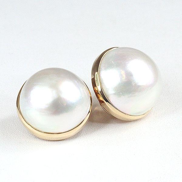 田崎真珠 １４金 K１４ ホワイトゴールド マベ真珠 ネジ式 イアリング 片方 田崎真珠 14金 K14 ホワイトゴールド マベ真珠 ネジ式 イアリング 片方