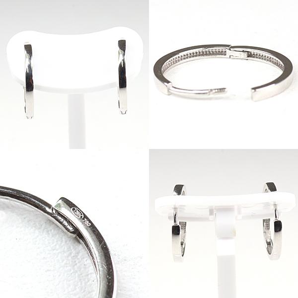 K18WG フープピアス W16.5×H16.2×D1.6mm 1.76g 750WG 丸 ホワイト