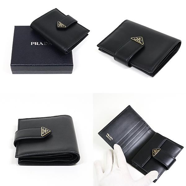 プラダ PRADA シティカーフタブ 1MV204 二つ折り財布 ブラック NERO コンパクト ウォレット 未使用品_1