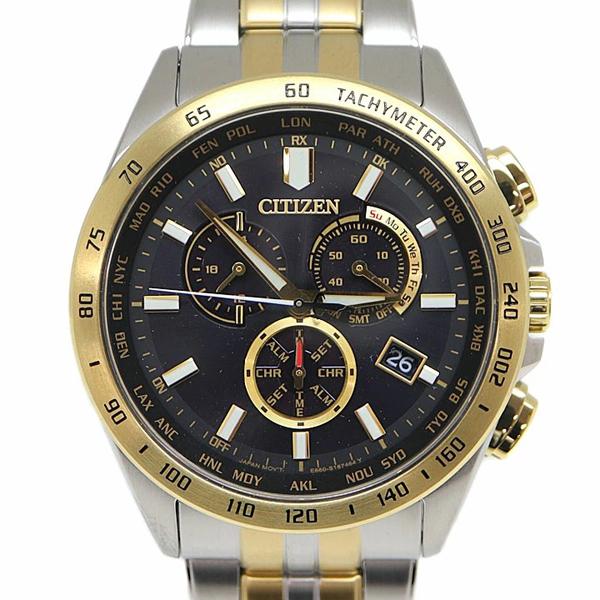 CITIZEN シチズン メンズ腕時計 ラジオコントロール エコドライブ ソーラー電波 CB5875-97E ブラック文字盤【中古】