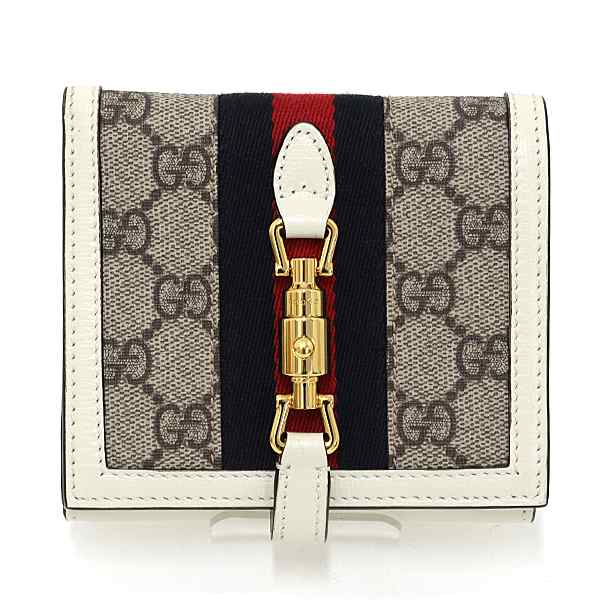 グッチ GUCCI ジャッキー 1961 ウォレット 二つ折り財布 GGスプリーム キャンバス 658550 ホワイト ゴールド金具 未使用品