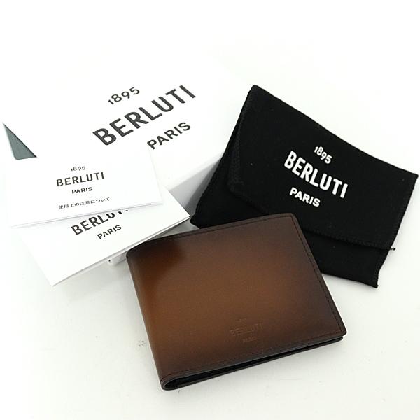 ベルルッティ Berluti マコレ スリム レザー コンパクトウォレット 二つ折り財布 ヴェネチアレザー CACAO INTENSO【中古】Sランク_1