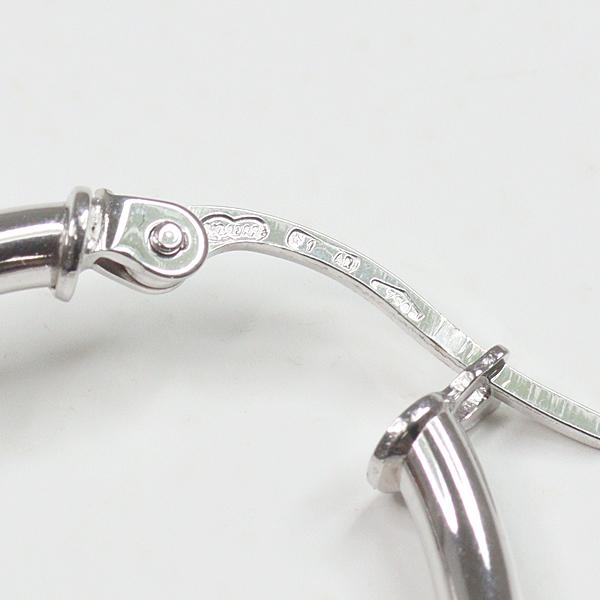 ウノアエレ K18WG フープピアス リングピアス ホワイトゴールド イタリア製 ウノアエレk18WG フープピアス