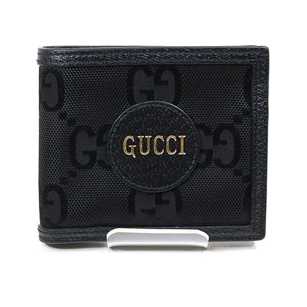 グッチ GUCCI オフ ザ グリッド 二つ折り財布 625574 ブラック シルバー金具 コンパクトウォレット【中古】Sランク