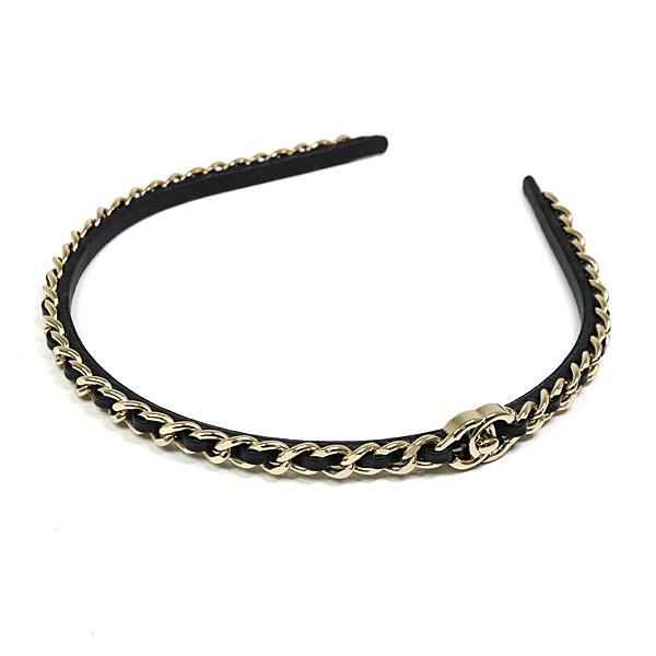 シャネル CHANEL カチューシャ ターンロック AB6143 2021年 春夏 ヘアアクセサリー ラムスキン【中古】Sランクの通販は