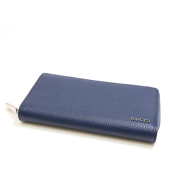 グッチ GUCCI 長財布 ロゴ ラウンドファスナー 771154 ネイビー