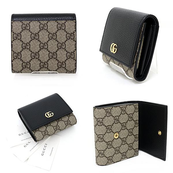 ★3日以内返品可★ 極美品 GUCCI グッチ GGスプリーム ダブルG バイカラー ミディアム ウォレット 598587 二つ折り財布 ベージュ ブラウン レザー コーティングキャンバス レディース グッチ GUCCI ダブルG バイカラー ミディアム ウォレット GGスプリーム