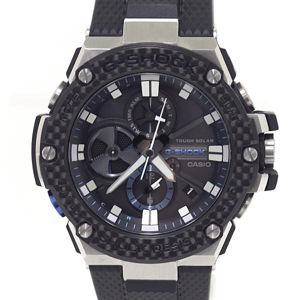 CASIO カシオ メンズ腕時計 Gショック G-STEEL GST-B100 タフソーラー 20気圧防水 ブラック ブルー 【中古】