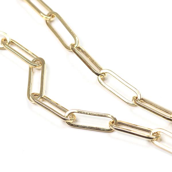 ウノアエレ UNOAERRE K18YG ペーパークリップチェーン ブレスレット
