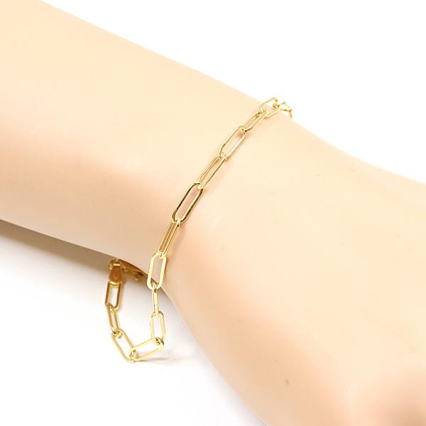 ウノアエレ UNOAERRE K18YG ペーパークリップチェーン ブレスレット