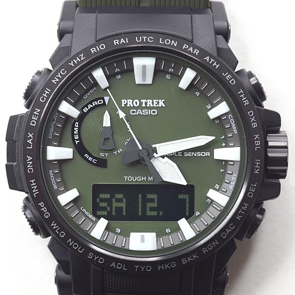 CASIO カシオ メンズ腕時計 プロトレック PRW-61Y-3JF 電波ソーラー ソーラー電波時計 10気圧防水 カーキ 【中古】Sランクの通販は
