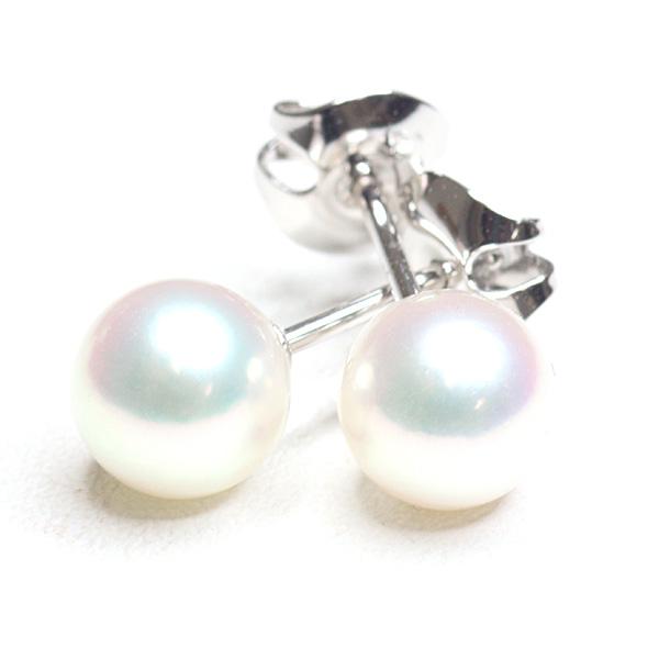 MIKIMOTO ミキモト パール ピアス K18WG アコヤ真珠(7.0mm) ホワイトゴールド 1粒パールピアス【中古】_1