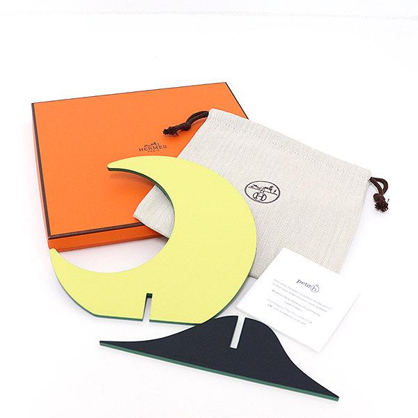 エルメス HERMES プティアッシュ テーブルデコレーション イエロー/ネイビー 三日月 オブジェ インテリア 未使用品