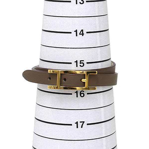 エルメス HERMES レザー ブレスレット ビーアピ ドゥブルトゥール 2連