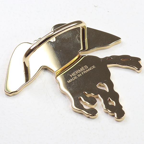 エルメス HERMES スカーフリング 《ぺガス・グラヴェ》 真鍮 パーマブラス H603872S 00 イエロー 【中古】Sランク_2