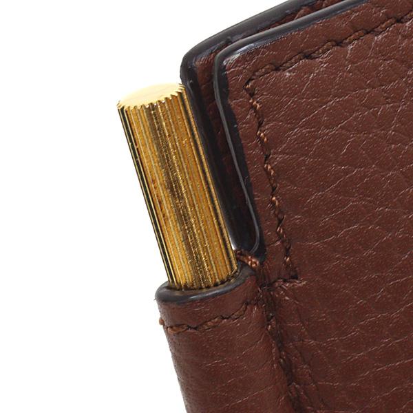トムフォード TOM FORD マネークリップ ブラウン 2つ折り財布 小銭入れ無し レザー ゴールド金具【中古】Aランク_4