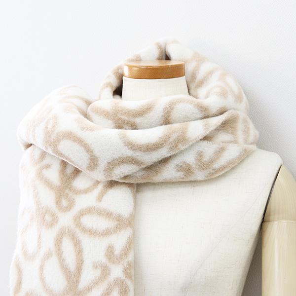 ロエベ アナグラム スカーフ アルパカ&ウールブレンド ベージュ