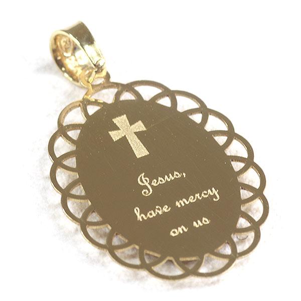 K18YG イエスキリスト ペンダントトップ メダイ 0.7g 750YG/レジン 縁  