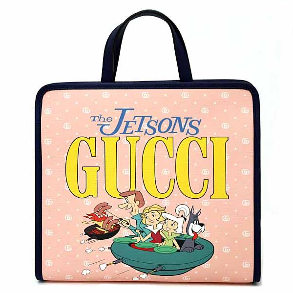 グッチ GUCCUI GG柄 トートバッグ ハンドバッグ THE JETSONS 宇宙家族ジェットソン チルドレンズ 605614 ピンク 【中古】Sランク