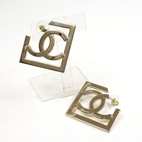 シャネル CHANEL ココマーク スクエア ピアス メタル ゴールド スタッズ ABB739 A23B 大ぶり 未使用品