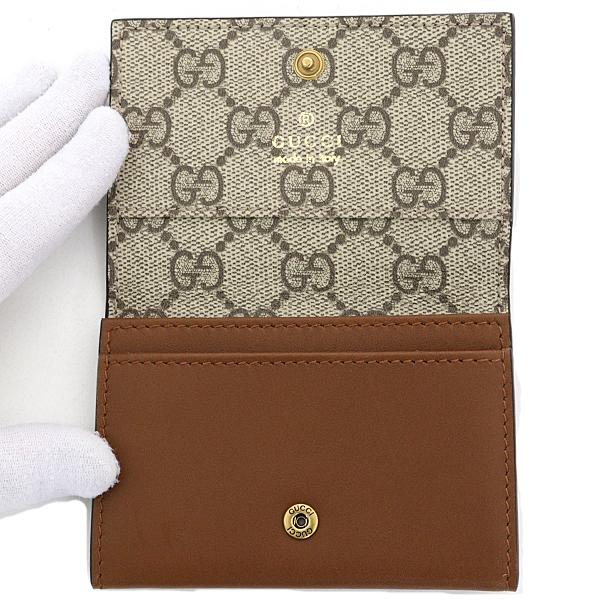 グッチ GUCCI 〔GGエンブレム〕GG エンブレム カードケース 名刺入れ ミニ財布 スムースレザー 818956 ブラウン 【中古】Sランク_3