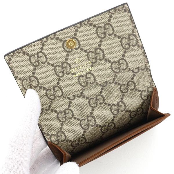 グッチ GUCCI 〔GGエンブレム〕GG エンブレム カードケース 名刺入れ ミニ財布 スムースレザー 818956 ブラウン 【中古】Sランク_4