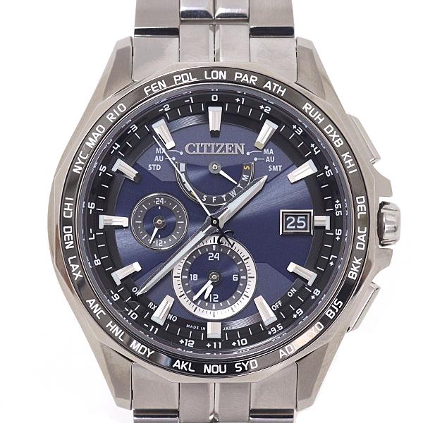 CITIZEN シチズン メンズ腕時計 エコドライブ 電波時計 H820-T023096 SS ネイビー文字盤 【中古】Aランク