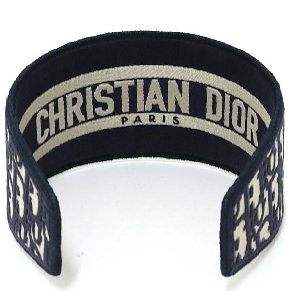 クリスチャン ディオール Christian Dior オブリーク カチューシャ ヘアバンド 12DOB986X135 ネイビー系 【中古】Sランク_2