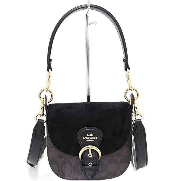coach】2way ショルダー 斜め掛け キャンバス レザー シグネチャー  