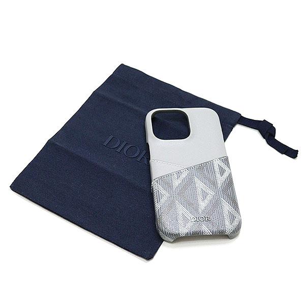 Dior - ディオール CD Diamond iPhone 13 Pro ケース グレー カーフスキン/キャンバス ダイヤモンド【中古】 ディオール CD Diamond iPhone 13 Pro ケース グレー カーフ