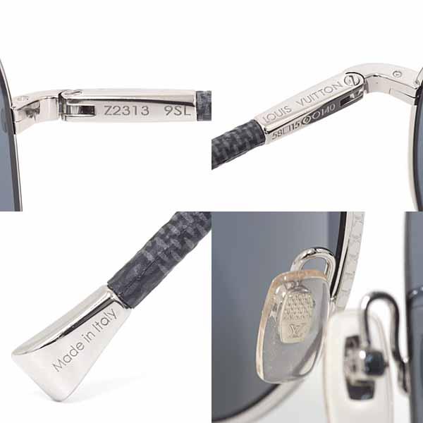 ルイ ヴィトン LOUIS VUITTON サングラス コンスピラシオン パイロット ダミエ・グラフィット ネメス Z2313 ブラック グレー 【中古】S_5