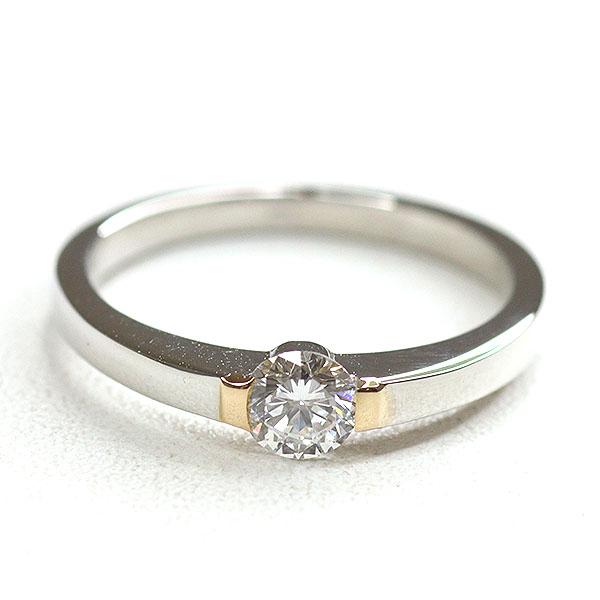 スタージュエリーK18Pt900ダイヤリング スタージュエリー ダイヤモンド デザインリング Pt900×K18PG 7.5号弱