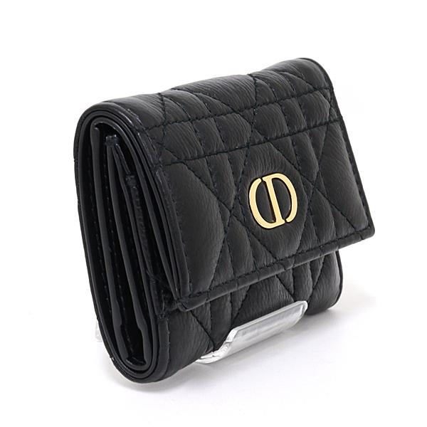 ディオール Dior Caro Veronia ウォレット 三つ折り財布 ミニ財布 カナージュ カーフスキン S5251UWHC ブラック 未使用品_1