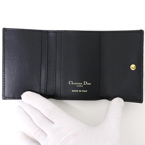 ディオール Dior Caro Veronia ウォレット 三つ折り財布 ミニ財布 カナージュ カーフスキン S5251UWHC ブラック 未使用品_2
