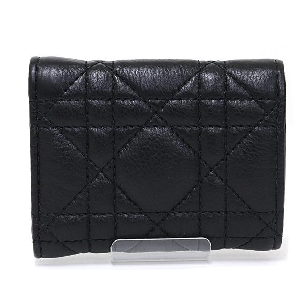 ディオール Dior Caro Veronia ウォレット 三つ折り財布 ミニ財布 カナージュ カーフスキン S5251UWHC ブラック 未使用品_3