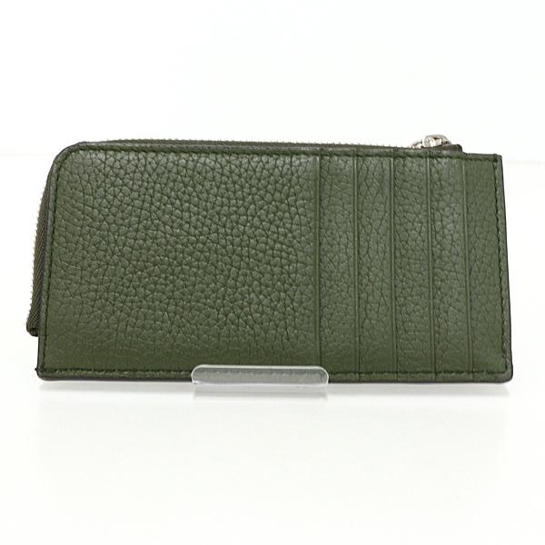 グッチ GUCCI ロゴジップカードケース 835073 レザー カーキ 【中古】S