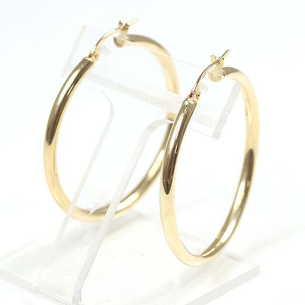 K18YG フープ ピアス