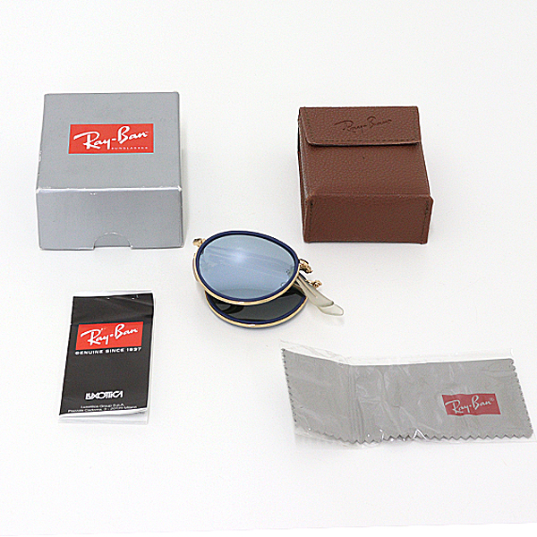 Ray-Ban レイバン サングラス RB3517 51□22 折りたたみ ボストン型 ブルー系【中古】Aランク_1