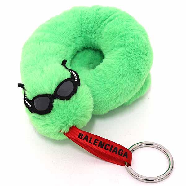 バレンシアガ BALENCIAGA スネーク キーリング キーホルダー バッグチャーム グリーン 【中古】Sランク