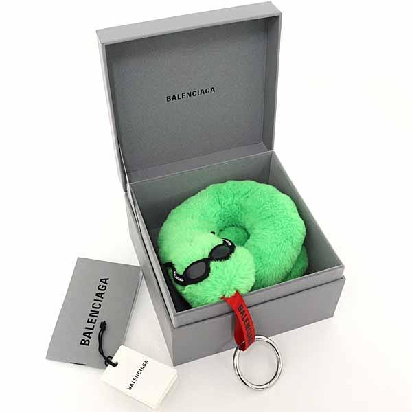 バレンシアガ BALENCIAGA スネーク キーリング キーホルダー バッグチャーム グリーン 【中古】Sランク_1