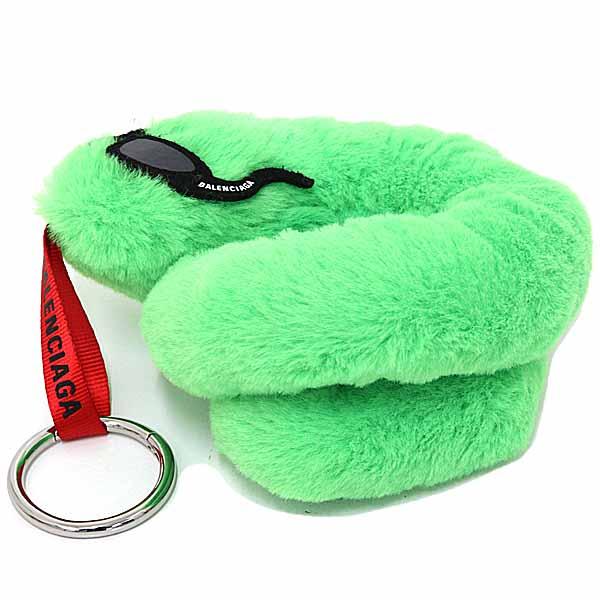バレンシアガ BALENCIAGA スネーク キーリング キーホルダー バッグチャーム グリーン 【中古】Sランク_3